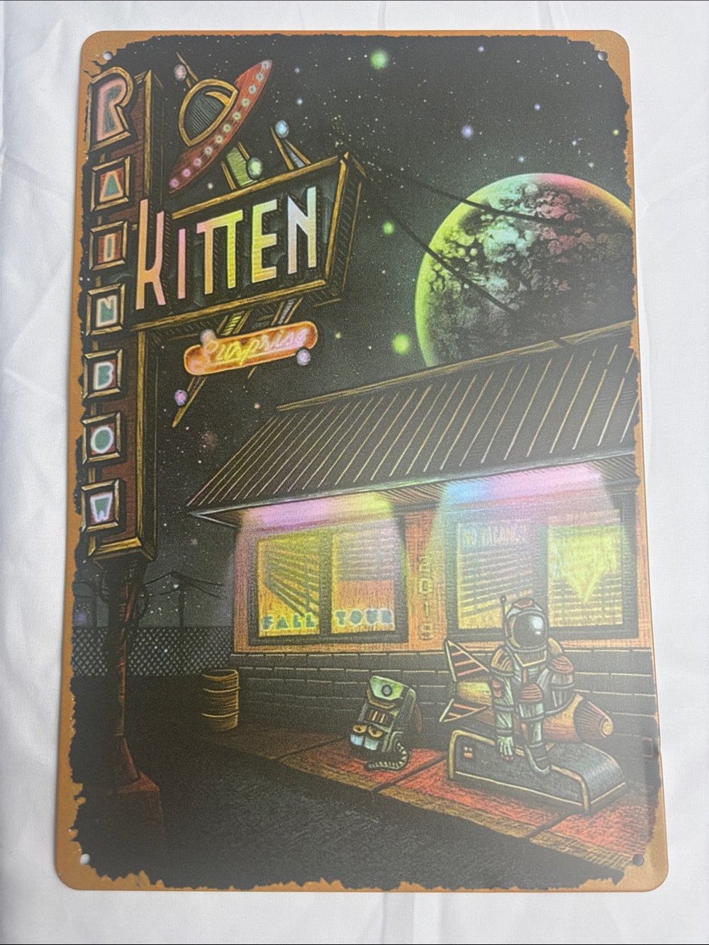 BNIP Metal Sign “Rainbow Kitten Surprise” 8x12”